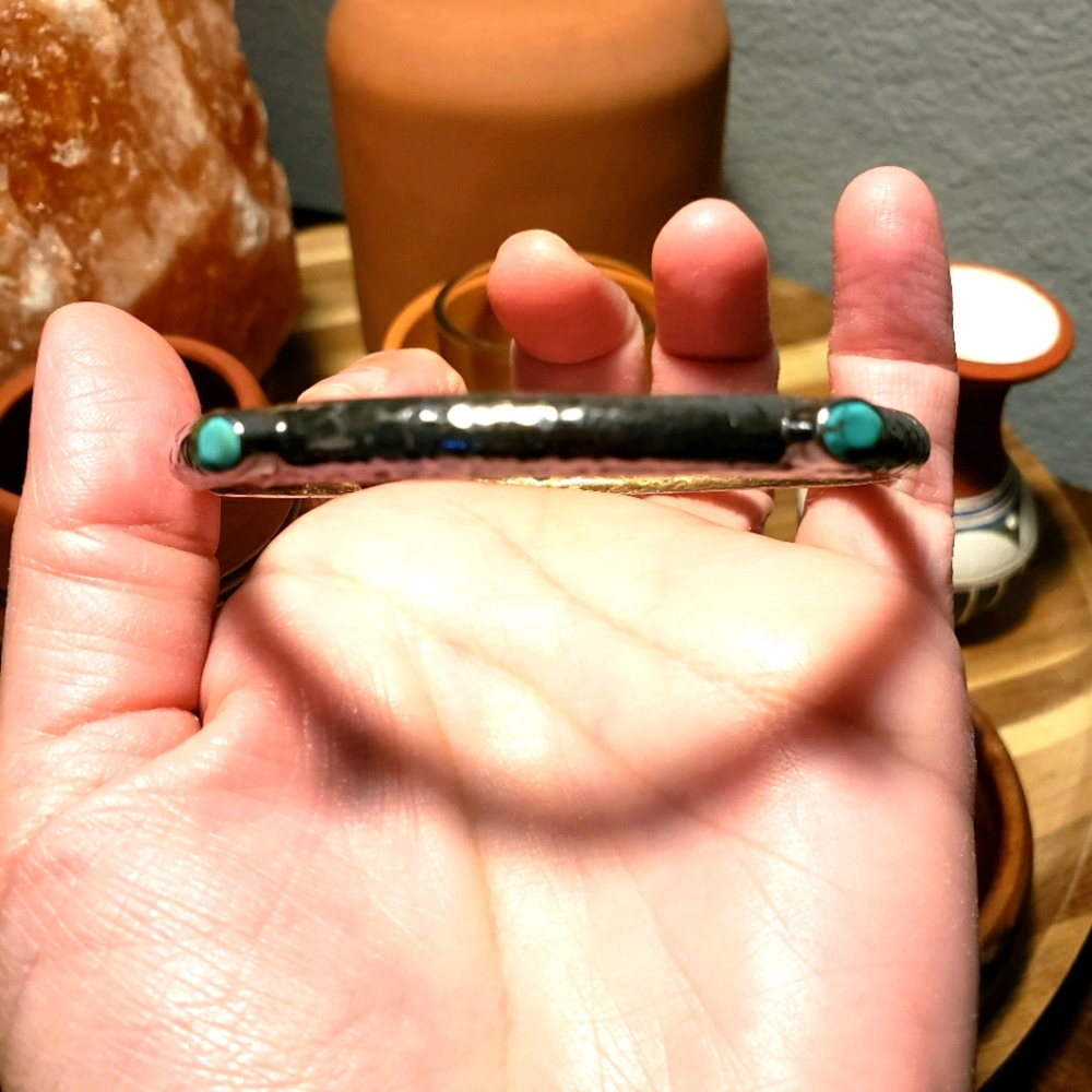 Sterling Silver Turquoise Bangle - image 2